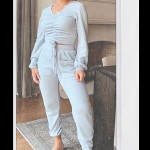 Kittenish Knit Set, M/L, Baby Blue, Jogger